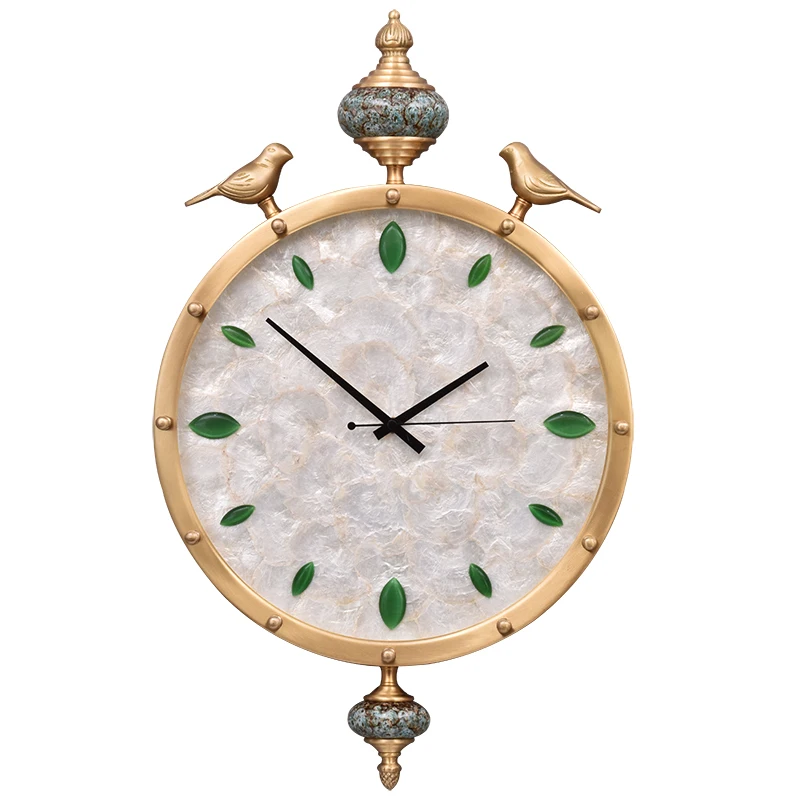 Luxury living room fashionable decoration wall clock home customized craft brass products wall hanging wall clock