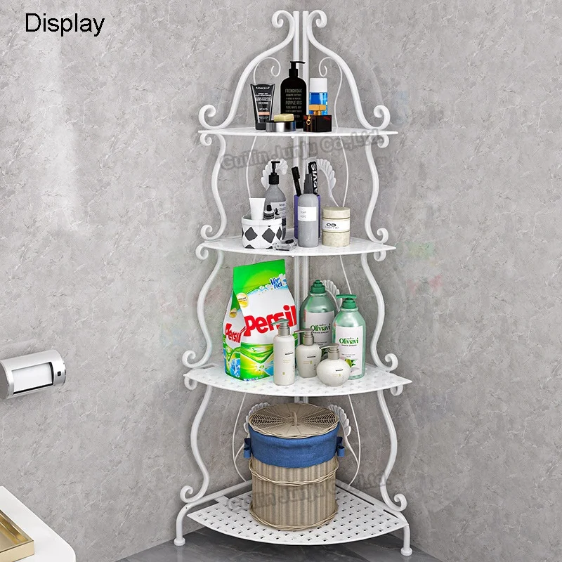 Folding Metal Storage Shelf 4 Tier or Living room Kitchen Bathroom Corner