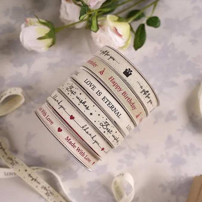 MSD Factory Custom Ribbon With 3D Logo 100% Cotton Ribbon For Gift Wrapping And Diy Decorative Crafts Clothing Label