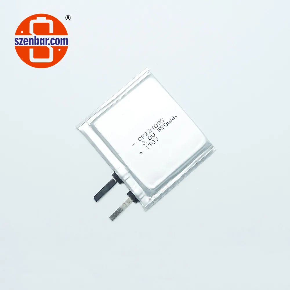 
Enbar flat prismatic CP224035 3v 550mAh thin primary lithium battery 