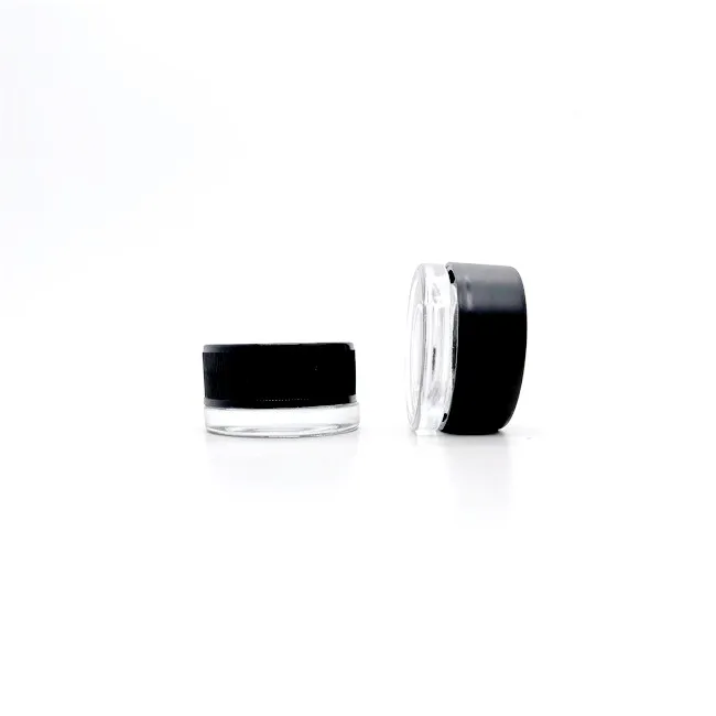 Luxury Black Square Cube Glass Jars 5ml Cosmetic Lip Balm Containers Premium Square Glass Jar