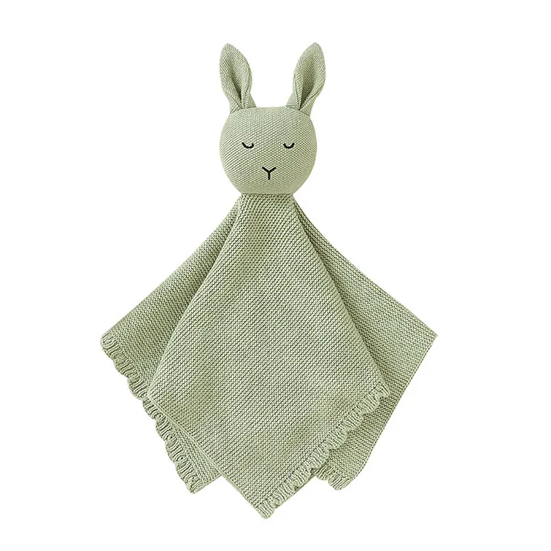 2023 Lovey Newborn Muslin Cotton Baby Knit Security Blanket Comforter Toy Baby Sleeping Soft Bunny Baby Comforter Toy Rabbit