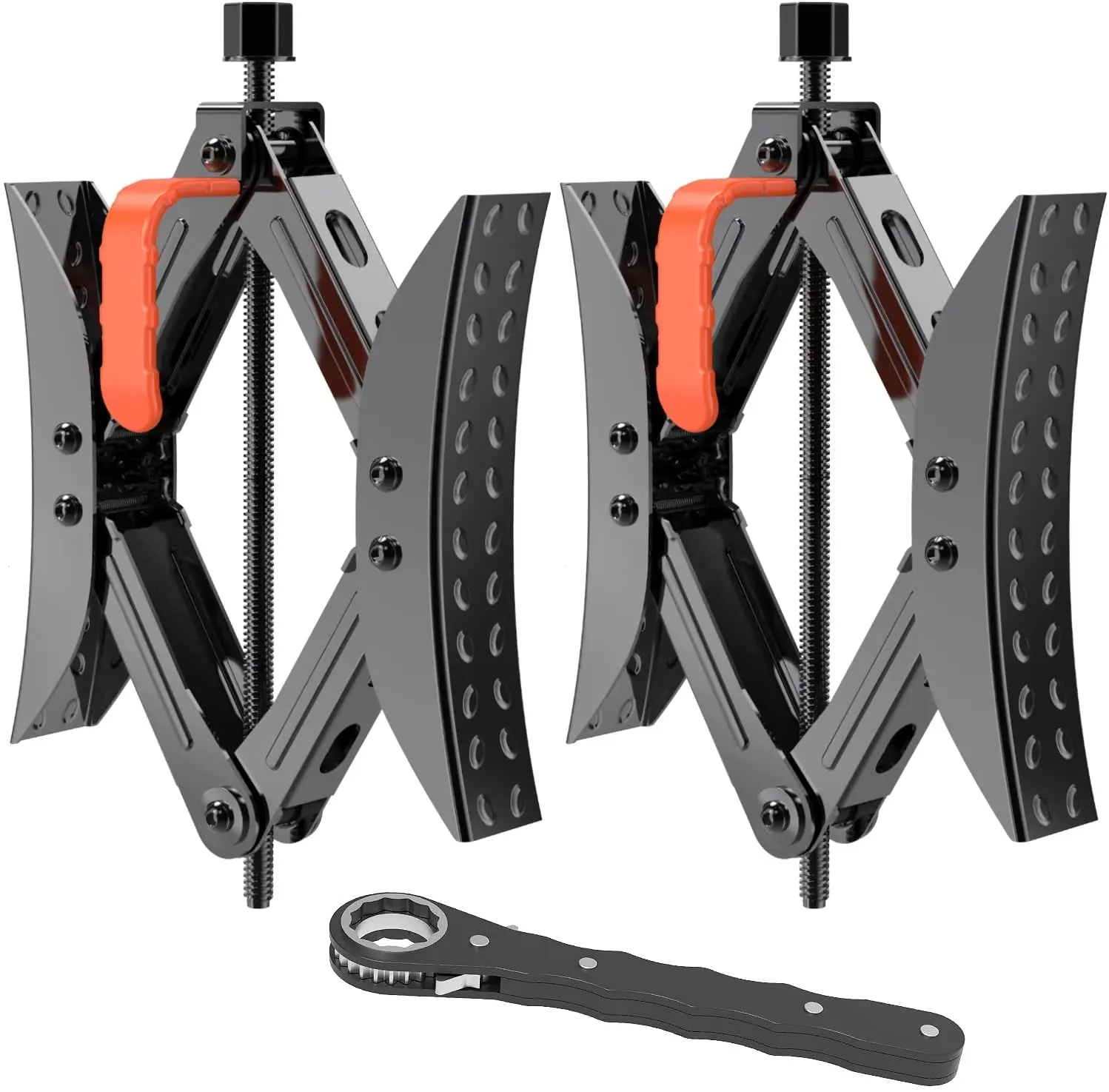 Tire Wheel Chock Stabilizers Scissor 2 Sets with Accessories Camper Wheel Stabilizer X Shaped Chocks for RV Travel Trailer