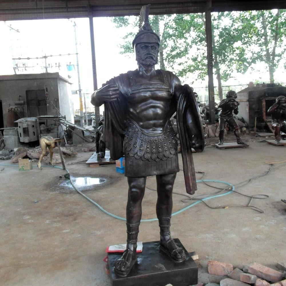 Hot sales life size Roman antique cast bronze warrior sculpture statue for outdoor decoration