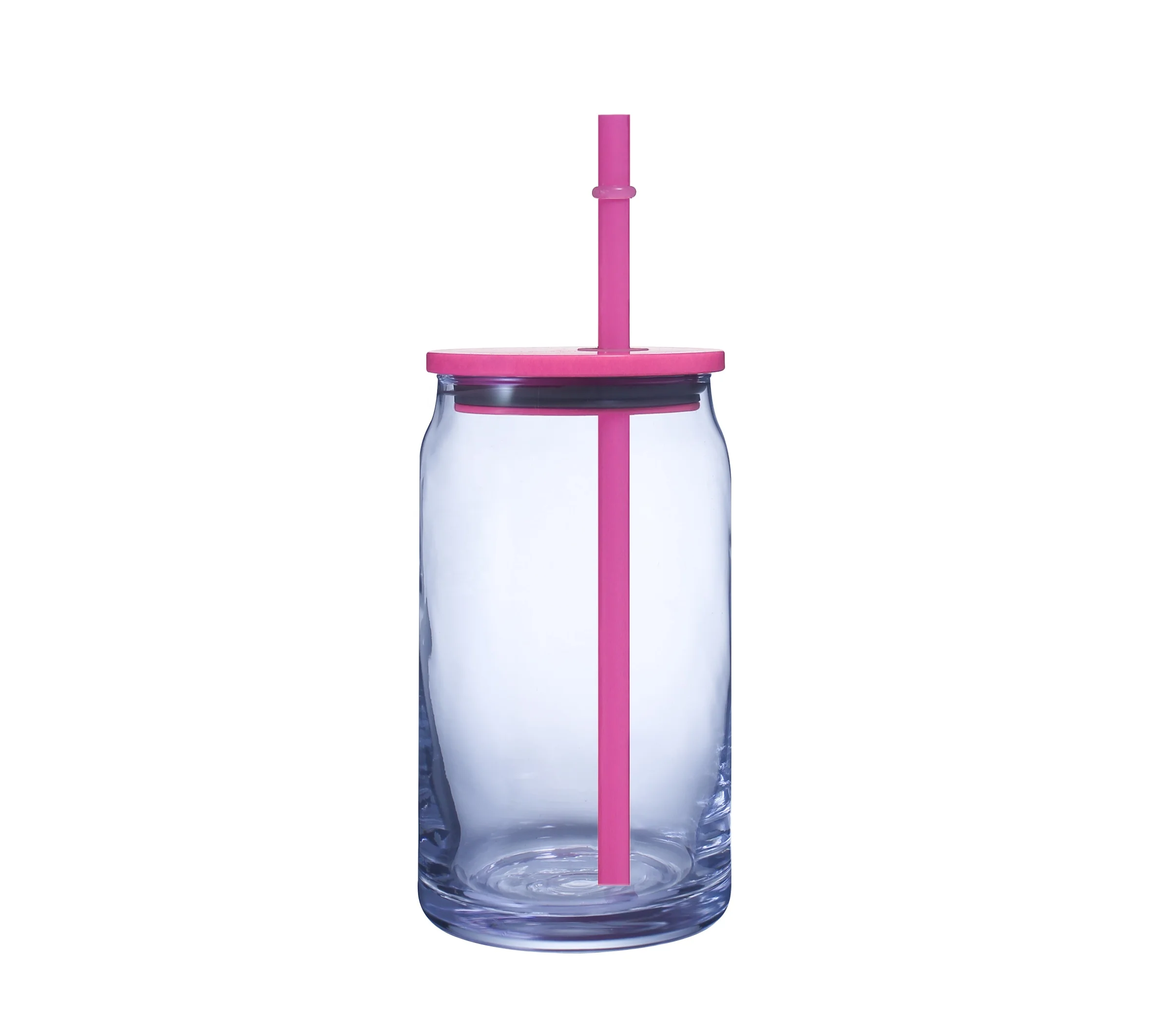 Wholesale USA 16oz libby glass can plastic lid glass beer can with plastic lid and straw for vinyl and DTF UV Wrap and sticker