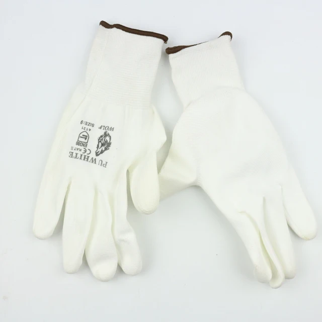 anti static PU coated glove 15 gauge nylon working glove Pu Coating On Palm