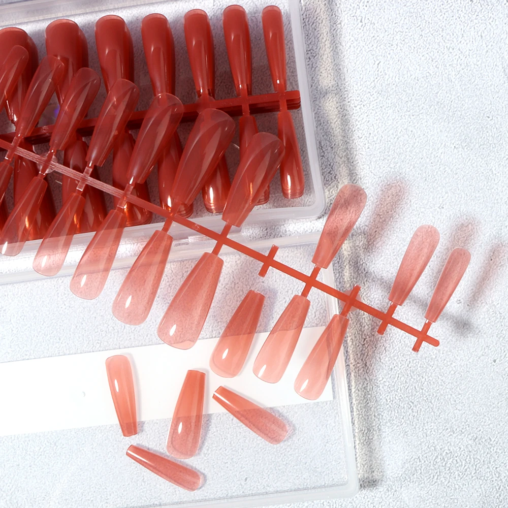 Private Label Beauty Tips ABS Plastic Artificial Salon Amazon Press on Glossy Multiple Sizes Colored xxl Long Nail Tips Coffin