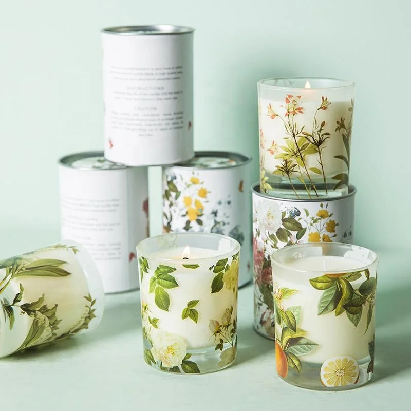 50LZ Flower Crystal Scented Birthday Glass Jars For Vessels Bulk Fragrance Supplies Perfumadas Home Decoration Candle