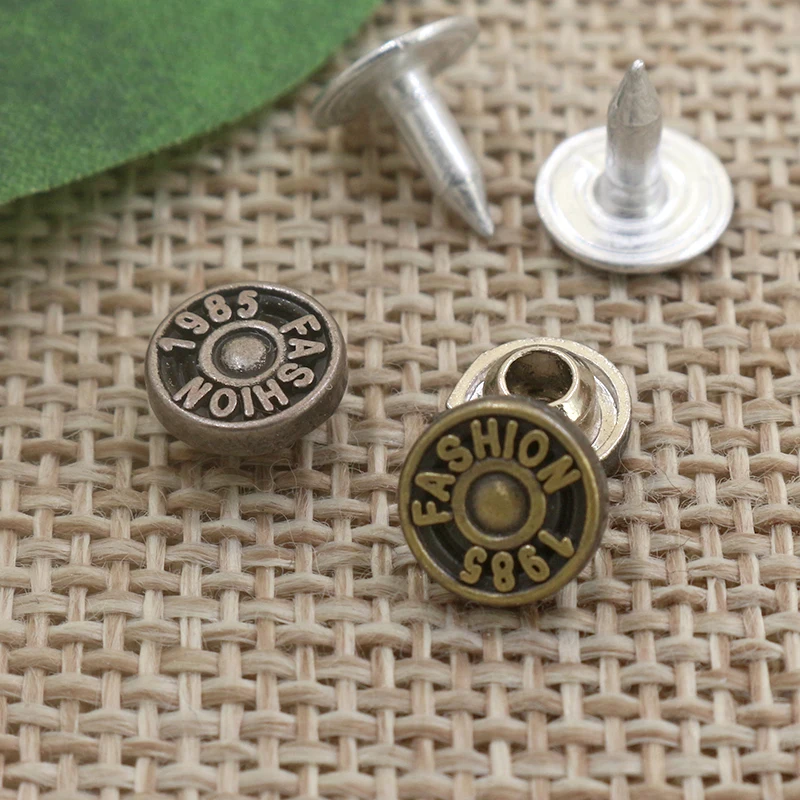 Factory wholesale custom logo 8mm alloy metal button denim rivet for jeans