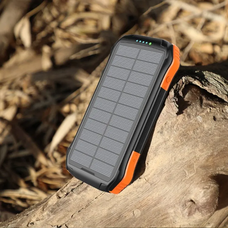 Outdoor Waterproof 10000mAh Battery Pack Wireless Power Bank Portable Charger Solar Panel Power Bank Phone Case