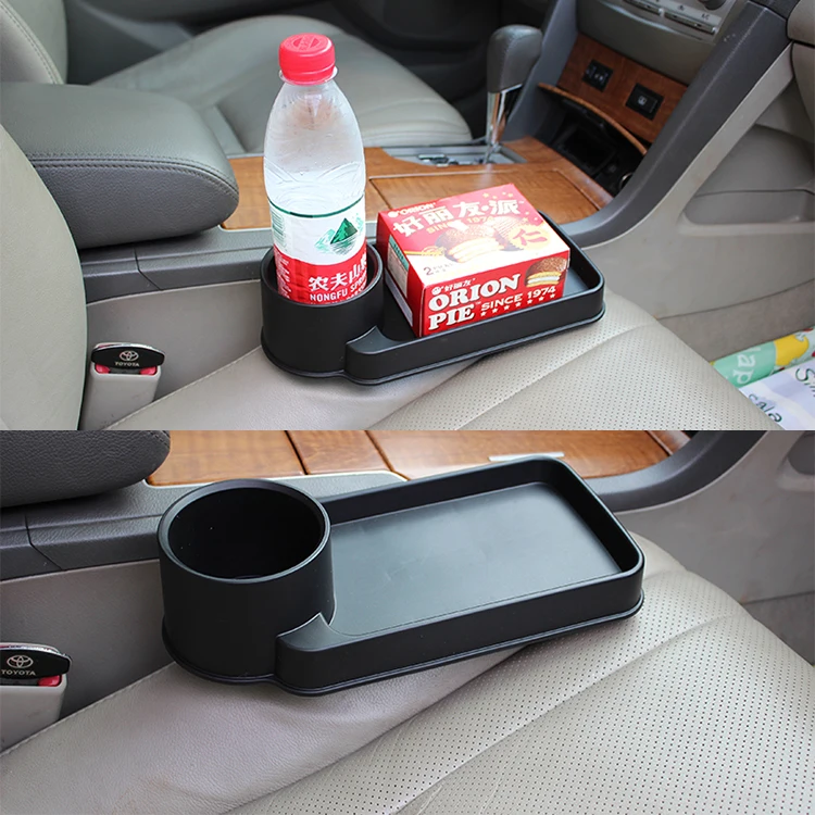 Universal portable promotion plastic car seat gap storage box multifunctional car cup holder stand drink food tray holder