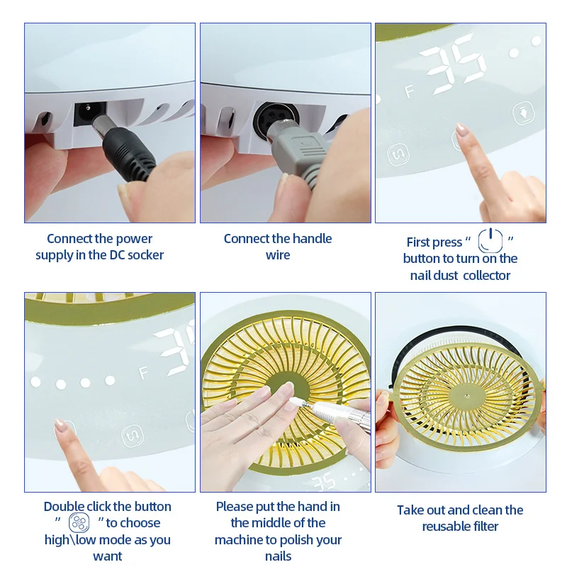 2 in 1 nail Dust Suction Machine Table Dust Collector JMD-803P Electric Nail Drill Machine