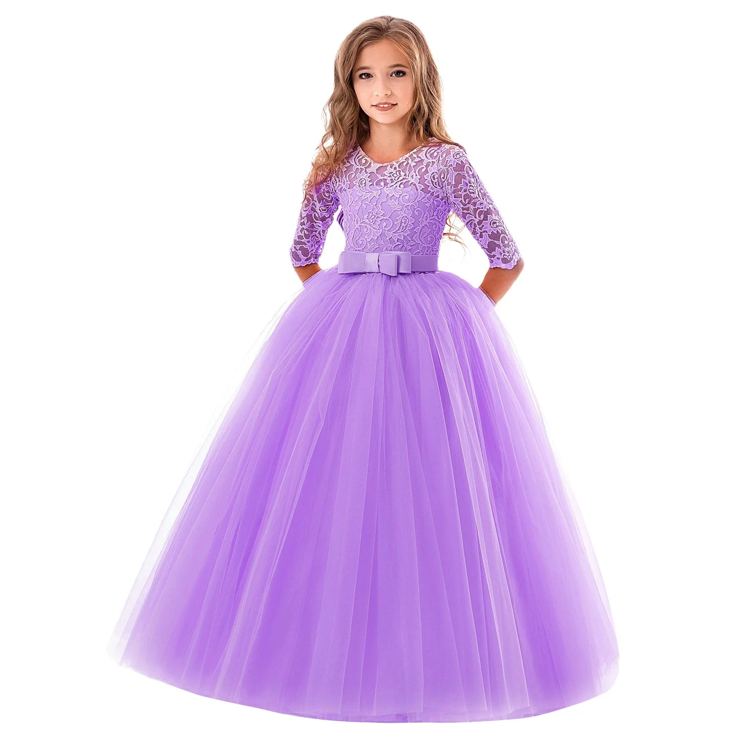 Hot Sale Girls Dress Girls Party Dresses Baby Girl Evening Dresses with Hair Band