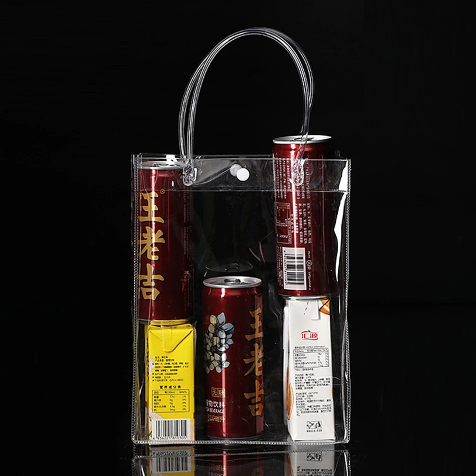 
All Transparent Portable Cosmetic Toy Gift Plastic PVC Packing Tote Bag With Handle 