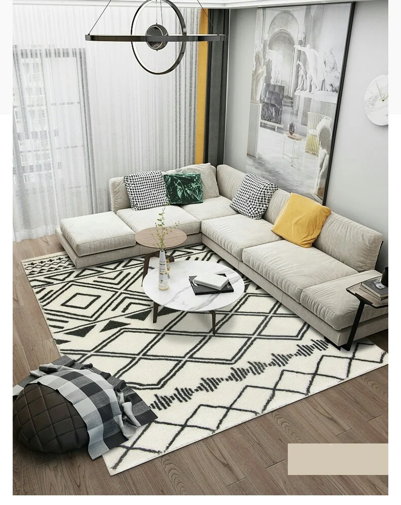 Elegant Popular Moroccan Style Big Fluffy Furry Home Floor Carpets With High Quality