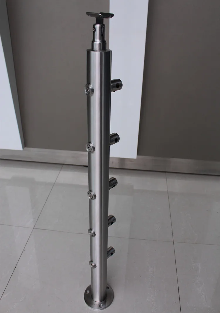 stainless steel tube balustrade handrail railing support 316 material glass handrail post