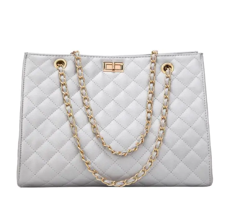 Оптовая продажа новейший бренд Женская Повседневная Сумка-тоут женские сумки с цепочками и алмазным узором сумка через плечо из искусственной кожи для девушек