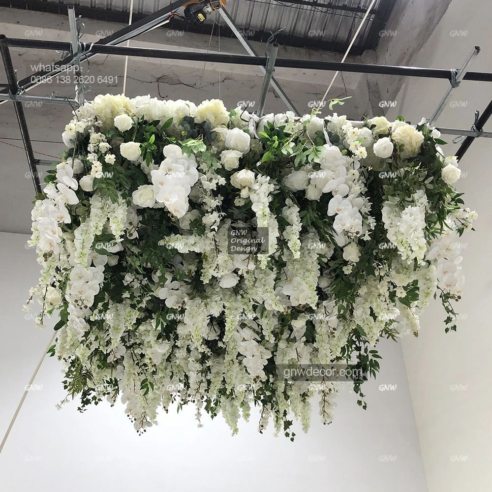 GNW High quality artificial flowers hanging ceiling  decoration Silk Plant Decorative Flower ceiling for event decor