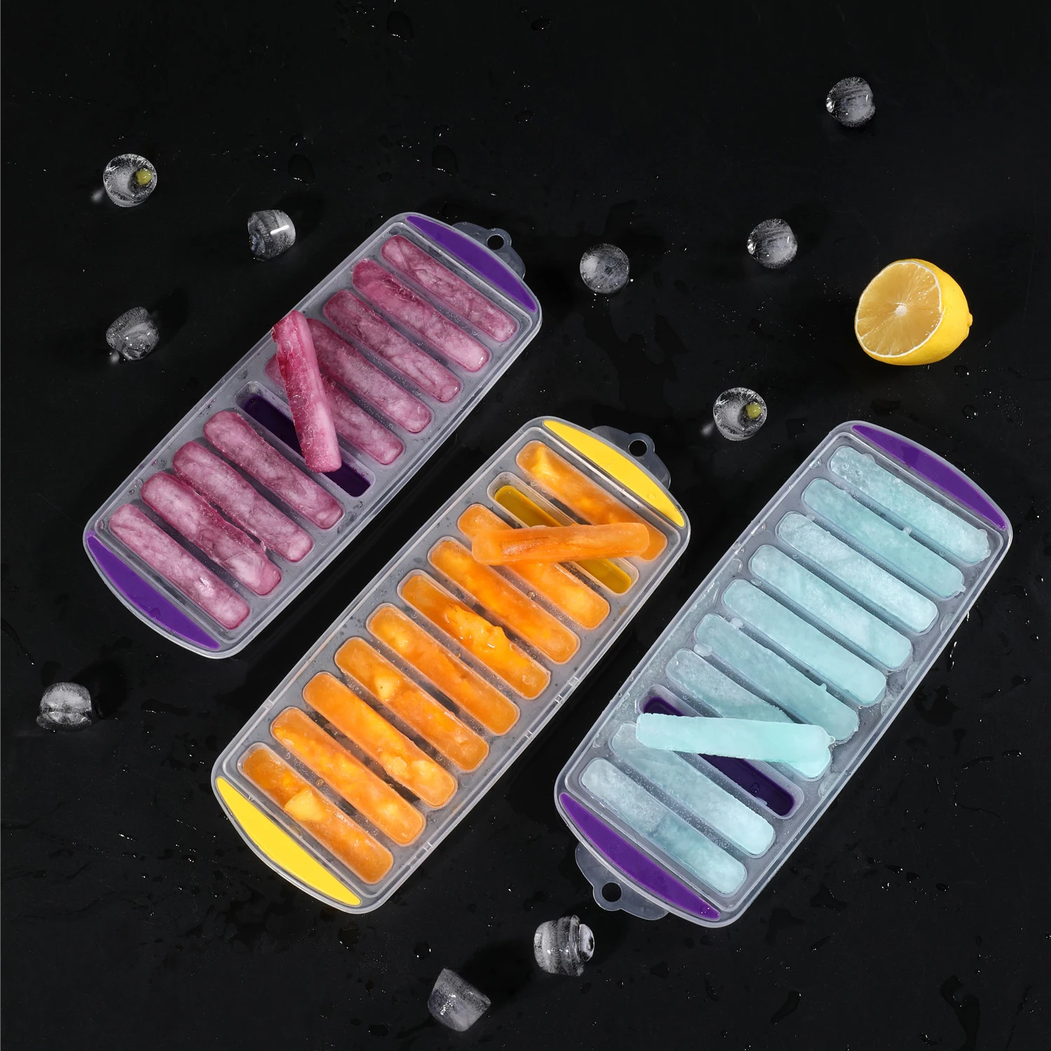Ice Cube Sticks Molds for Small Mouth Sport Water Bottles, Bottled Soda, Ice Tube Making Trays