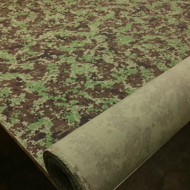 Fabric manufacturer custom printing camo ripstop 50%nylon 50%cotton digital green brown afghanistan forest camouflage fabrics
