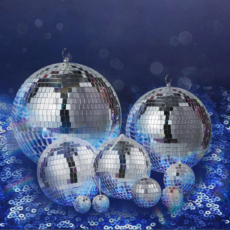 DJ 10cm/20cm/30cm/40cm/50cm disco mirror ball Ballroom mirror Glass ball,disco decorations stage lights Disco Ball for partyclub