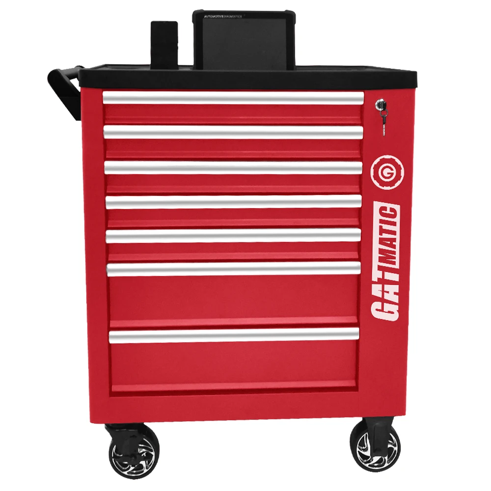 7 Drawers Trolley Garage Heavy Metal Cart Car Tool Cabinet