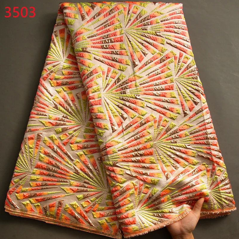 3503 High Quality African Brocade Lace Fabric 2023 Elegant Newly French Mesh Gild Jacquard Lace Fabric for Women Party Dresses