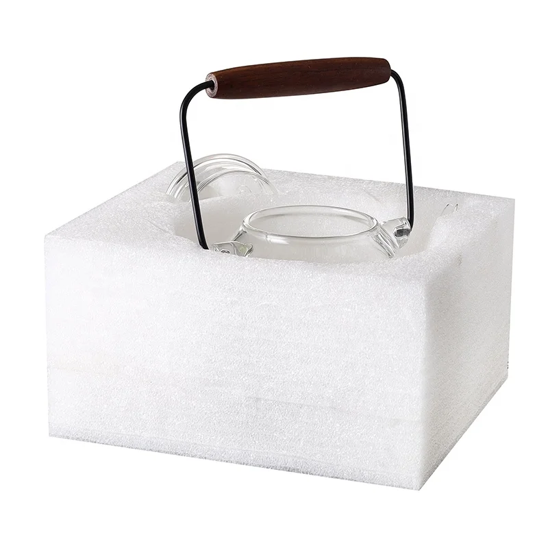 950ml long handle minimalist heat resistant high borosilicate glass tea pot glass tea set with infuser