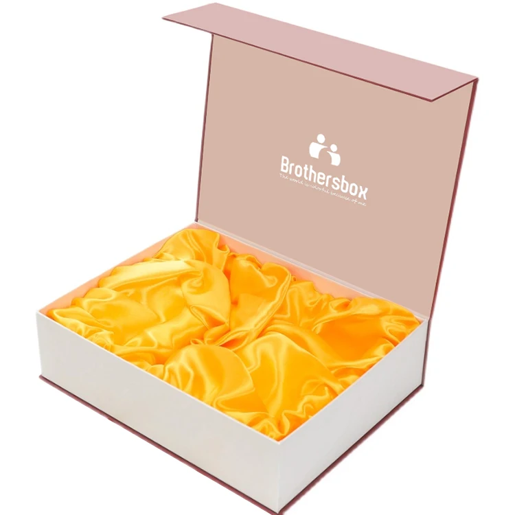 Black Magnetic Paper Wig Boxes Satin Luxury Boites Perruques Custom Logo Hair Bundle Extension Packaging