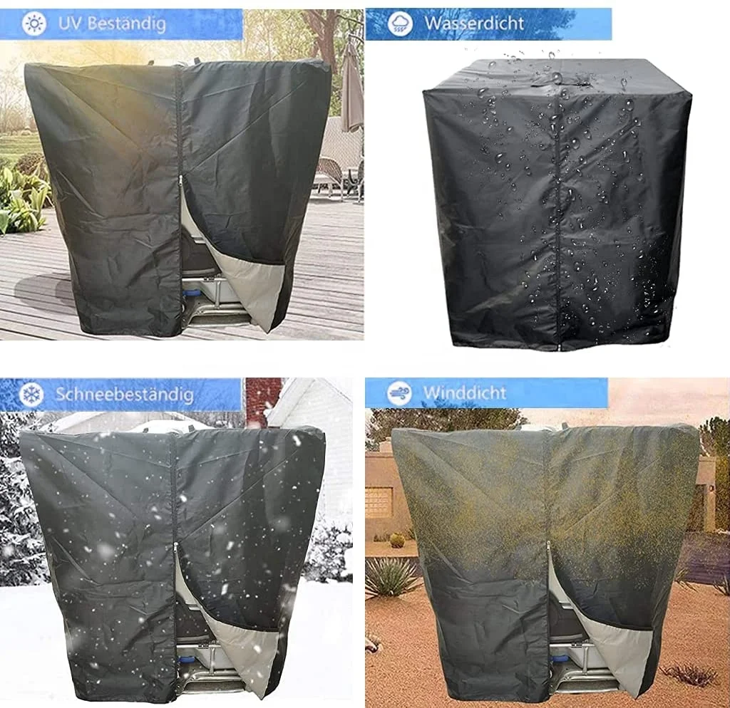 IBC Tote Cover for 275 Gallon (1000L), Outdoor IBC Ton Barrel Rain Barrel Water Tank Protective Cover,210D Oxford  Cover