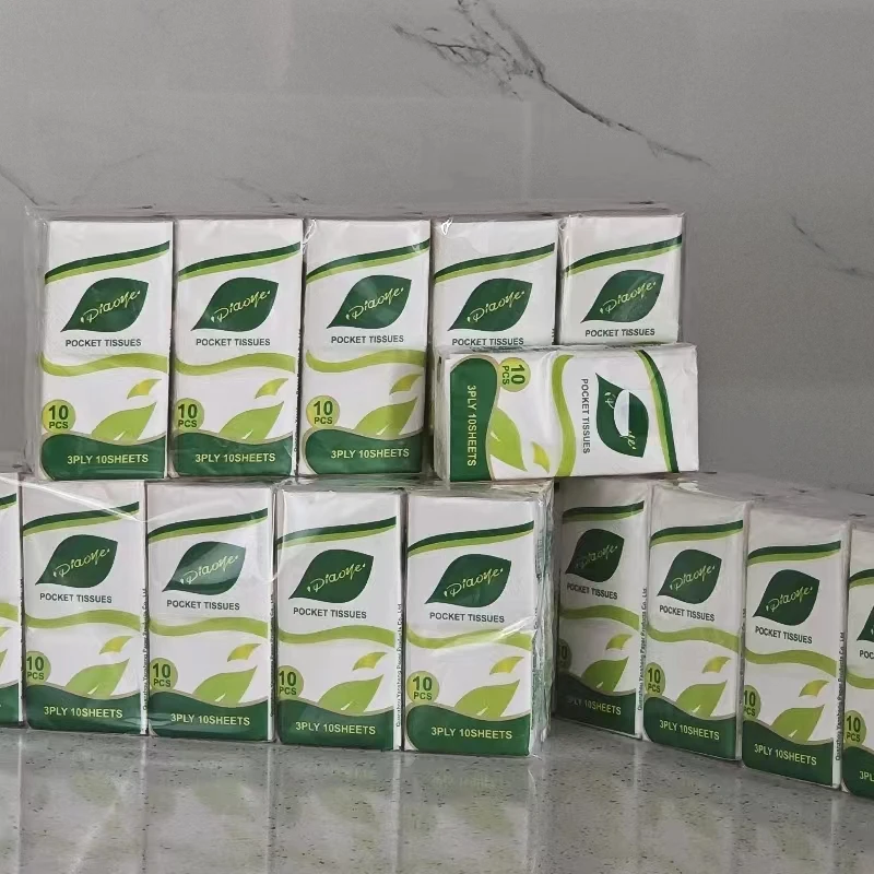 Mini Pocket Tissue Wholesale price  virgin pulp super soft 3ply handkerchief face tissue paper