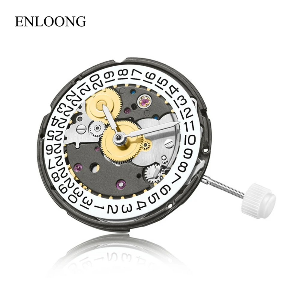 ENLOONG Modified 2824 Mechanical Movement 25 Jewels Automatic Black 40 Hours Self Winding Automatic Watch Movement