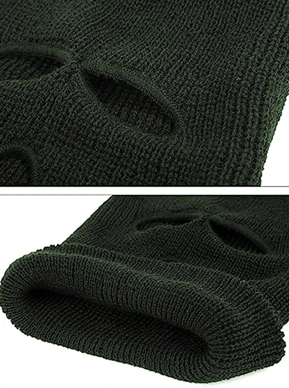 Custom Logo 3 Hole Winter Hats Outdoor Sports Full Face Cover Ski Mask Warm Knit Balaclava