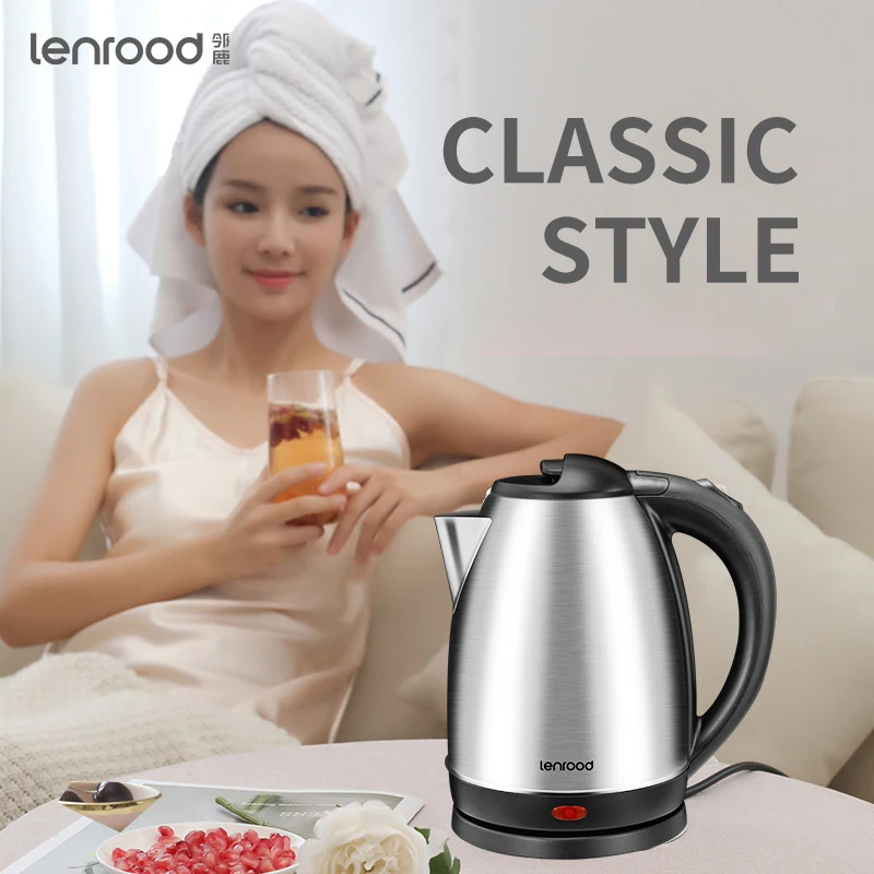 
Lenrood Electric Tea Kettle Water Boiler & Heater 1.8 L Auto-Shutoff and Boil-Dry Protection Stainless Steel (LRW5801) 