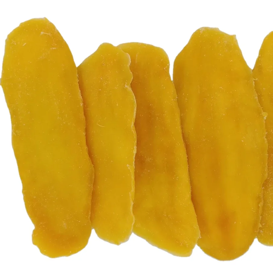 Soft dried mango with natural flavor and color Thailand mango snacks fruit