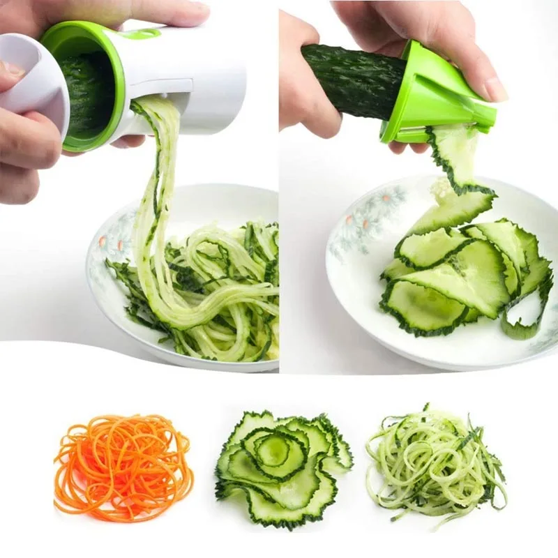 1PC Blades Vegetable Spiralizer Slicer Twister Handheld Spiral Cutter Fruit Grater Cooking Tools Spaghetti Pasta Kitchen Gadget