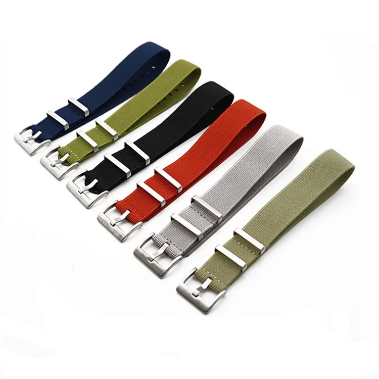 Custom Watch Strap Nylon French Troops Parachute Bag Watch Elastic Belt Watchband 20mm 22mm Wristwatch Band