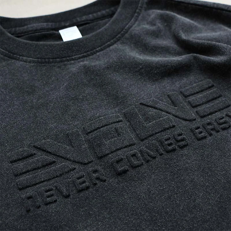 High Quality 3d Embossed t Shirt Manufacturer Premium Supima Cotton T-shirt Graphic tee Custom Logo Heavyweight tshirt t Shirt