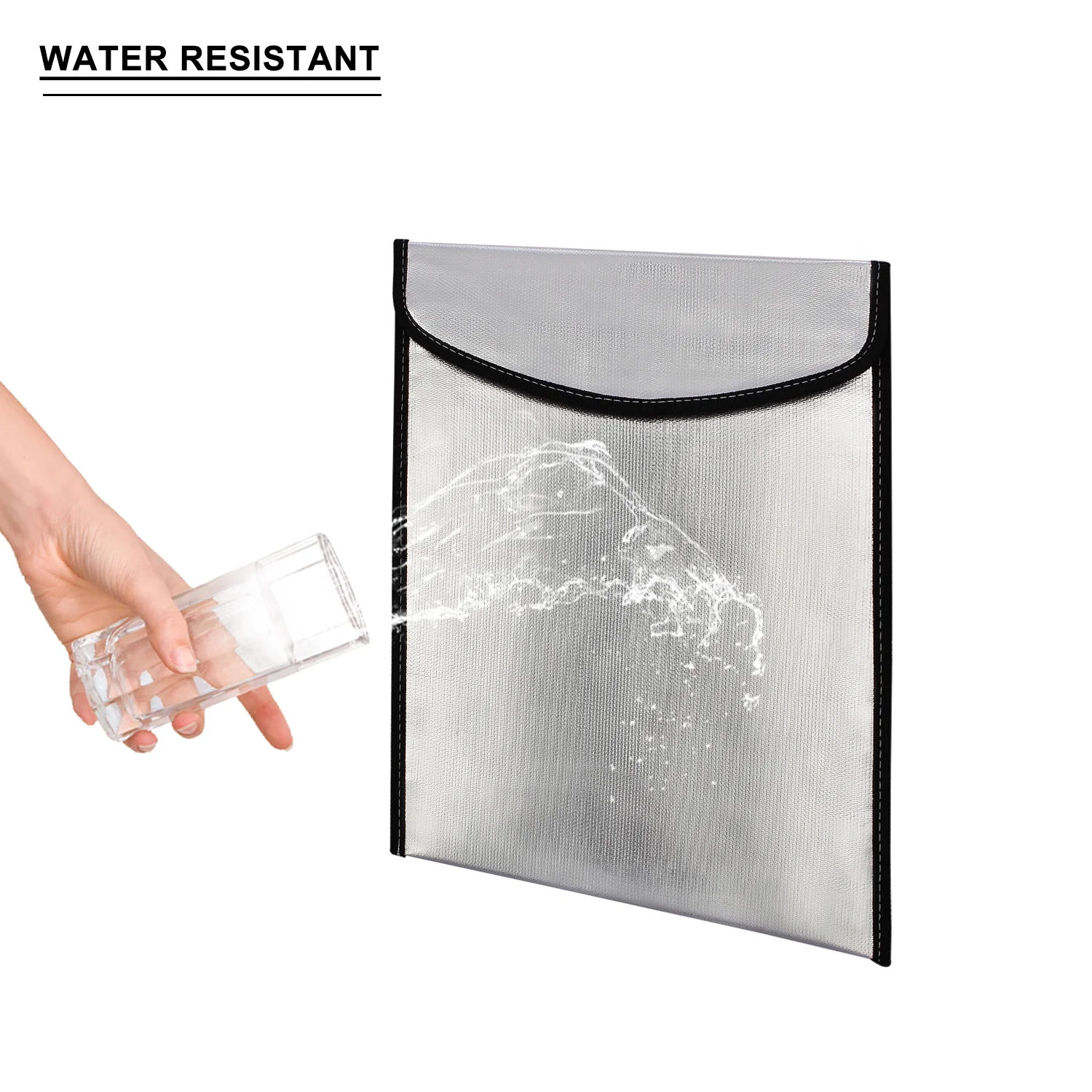 Accept Custom Logo Aluminum Foiled Fireproof Water Resistant Envelope Money Bag