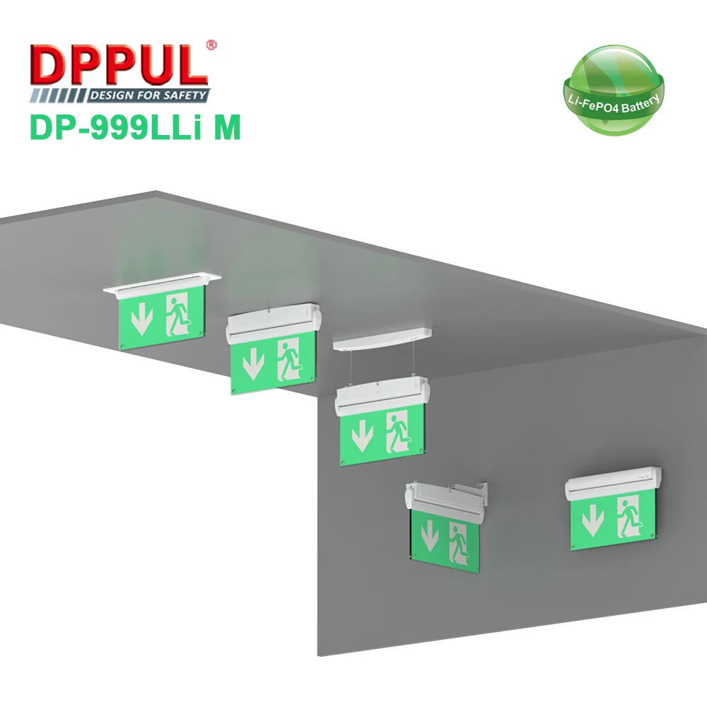 Backlight Replaceable Indicator Film Multiple mounting Plastic LED Light LiFePO4 Emergency exit Sign