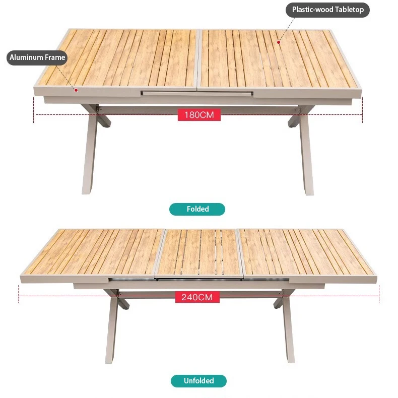 All weather long lasting foldable outdoor table sets garden table with chairs