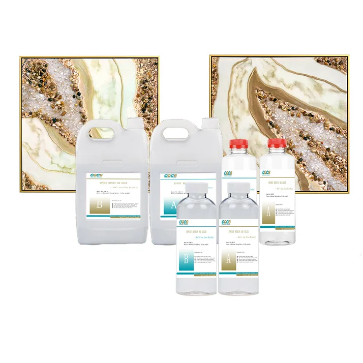 Epoxy resin glue 3D background wall crystal glue self-leveling non-corrugated crystal porcelain painting high hard ab glue