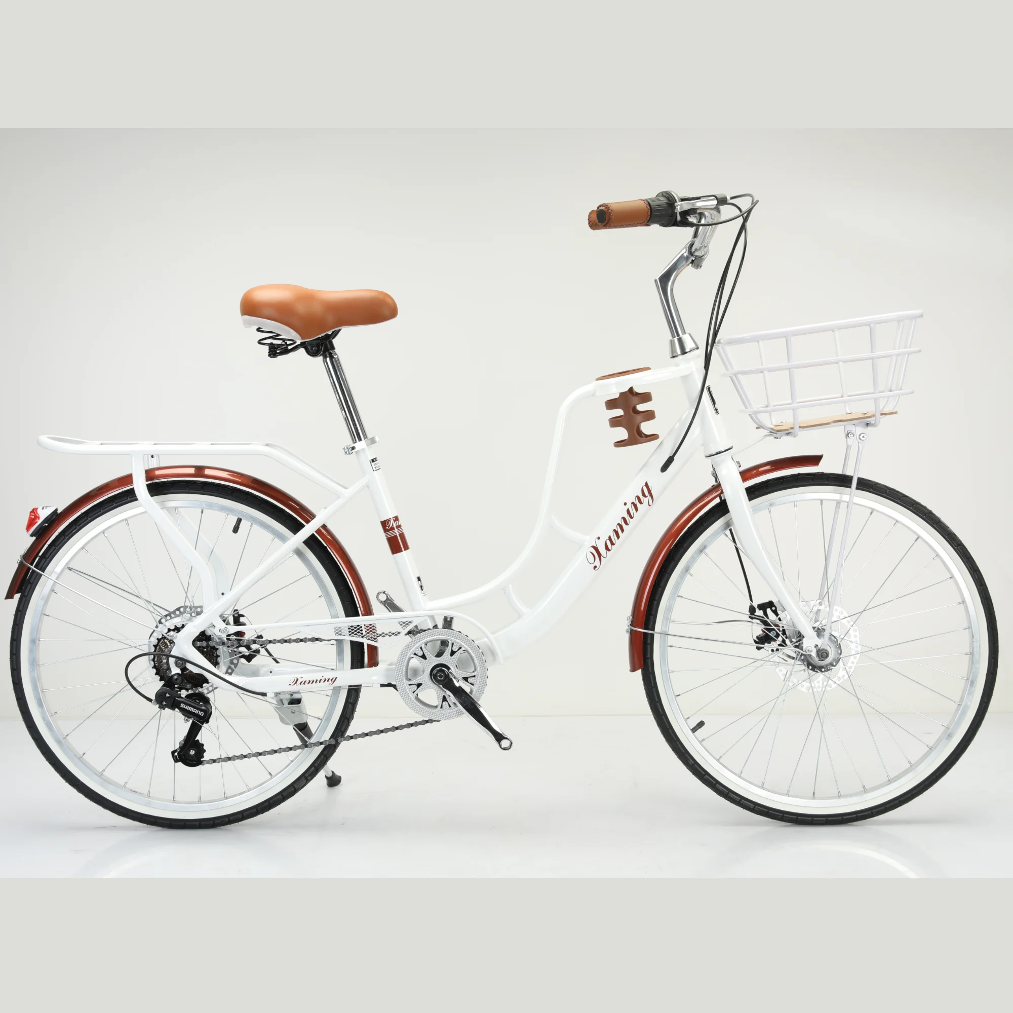 Commute City Bike with Steel Fork and Disc Brake Ordinary Pedal & Variable Speed-Factory-Sold Coffee Mountain Bike