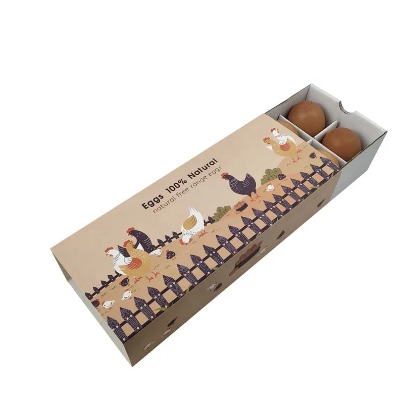 New Design Corrugated Paper Drawer Egg Box Durable Folding Flat shipment Egg Storage Box Size Custom 10 Cells 12 Cells Egg Boxes