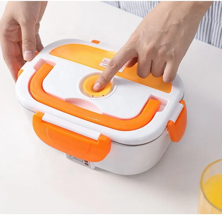 110V 220V Office School Use Electronic Heating Lunch Box Food Storage Warmer 1.05L Stainless Steel Portable Food Heater For Kids
