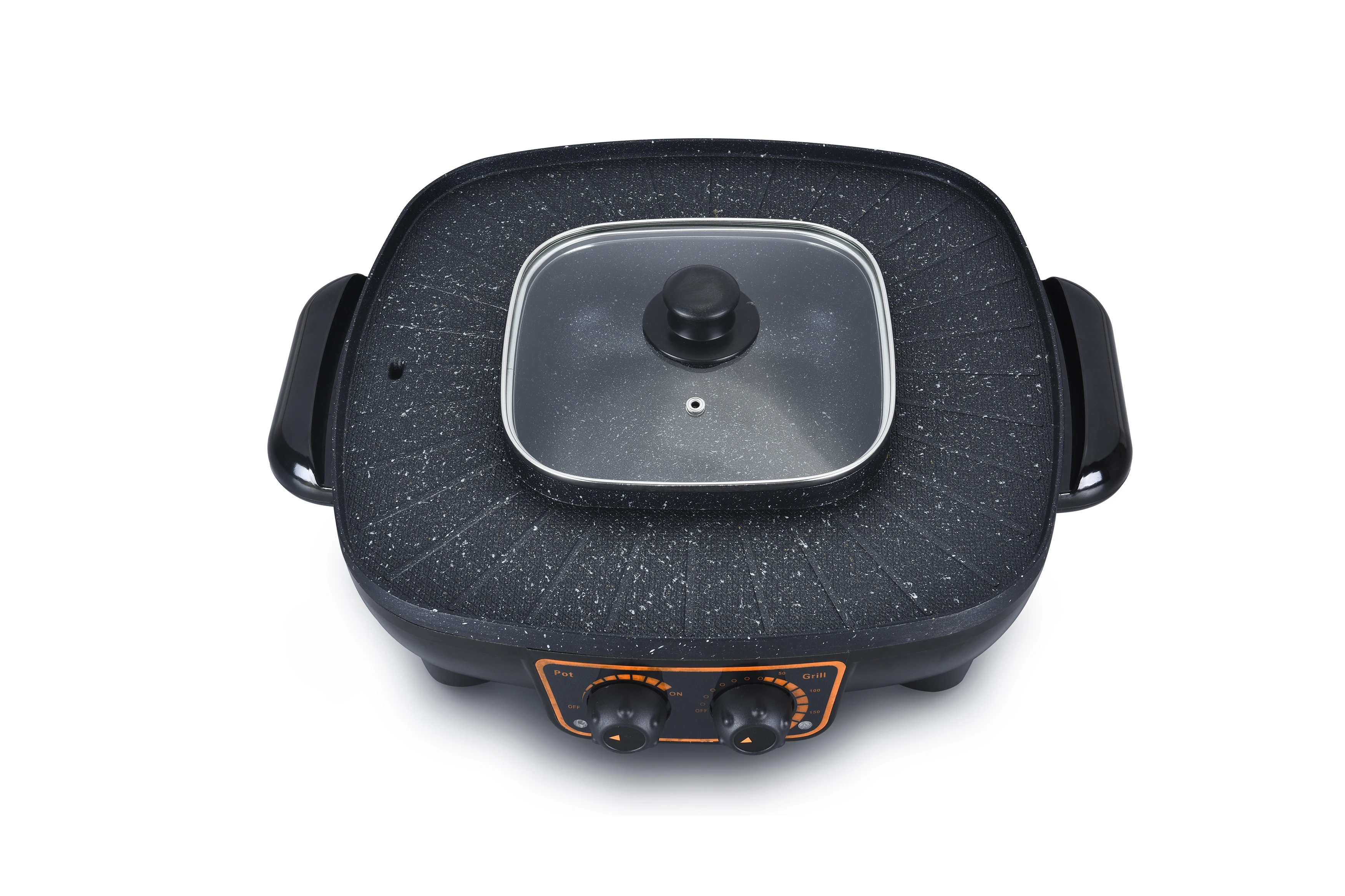 Best-selling in many countries and good quality round electric smokeless grill with hot pot 2 in 1