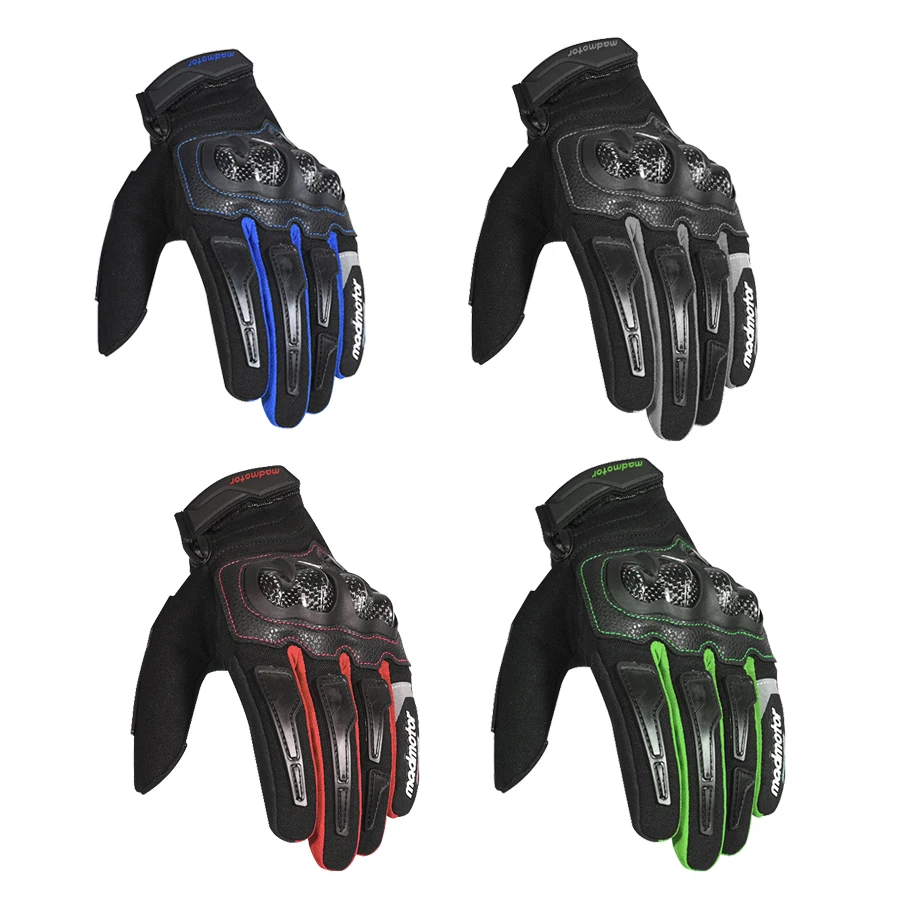 High quality Full Finger Off-Road MTB MX Anti-slip Shockproof Hard Knuckle women man gloves touch screen Black,Red,Blue,Green
