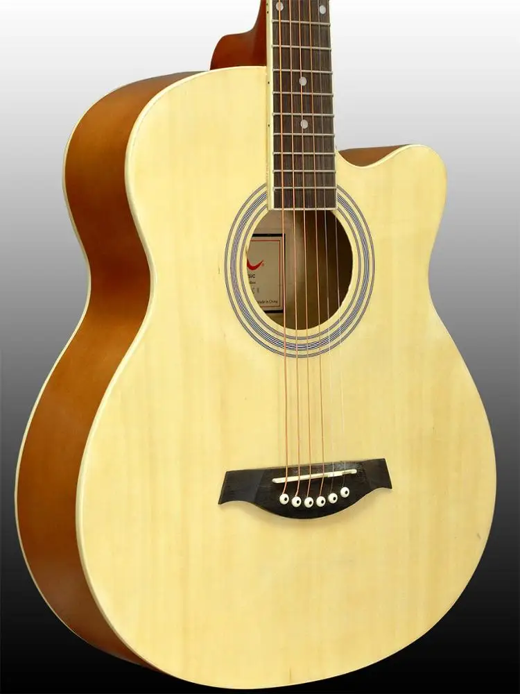39 inch cutaway acoustic guitar various color acoustic guitar for beginner