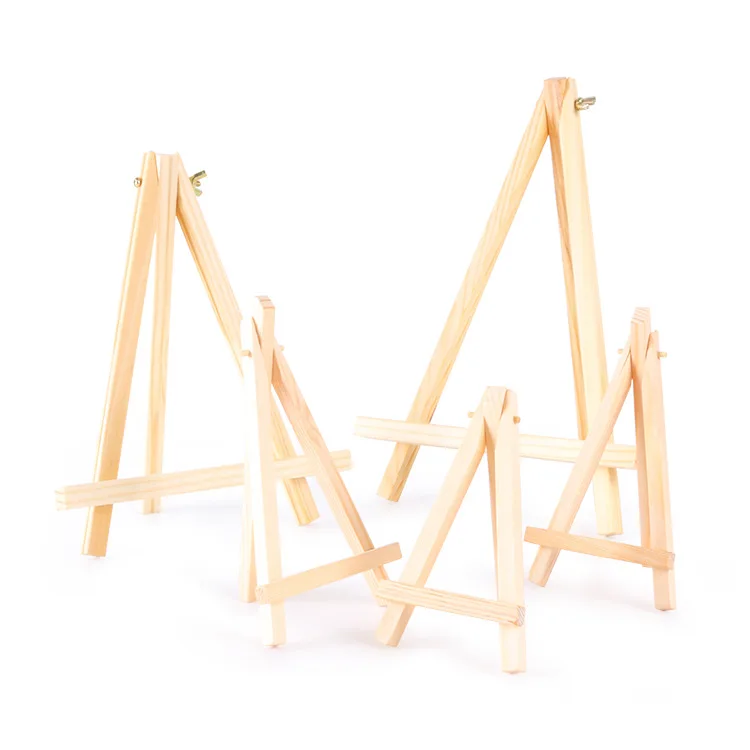 W&K Small Tabletop Display Easel Solid Wood Desk Easel Pack Table Top Pack of Mini Easels