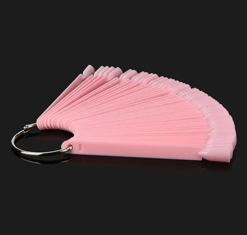 CoulorButtons Transparent Fan-shaped Black White False Nail Art Tips Display Polish Board Practice Sticks